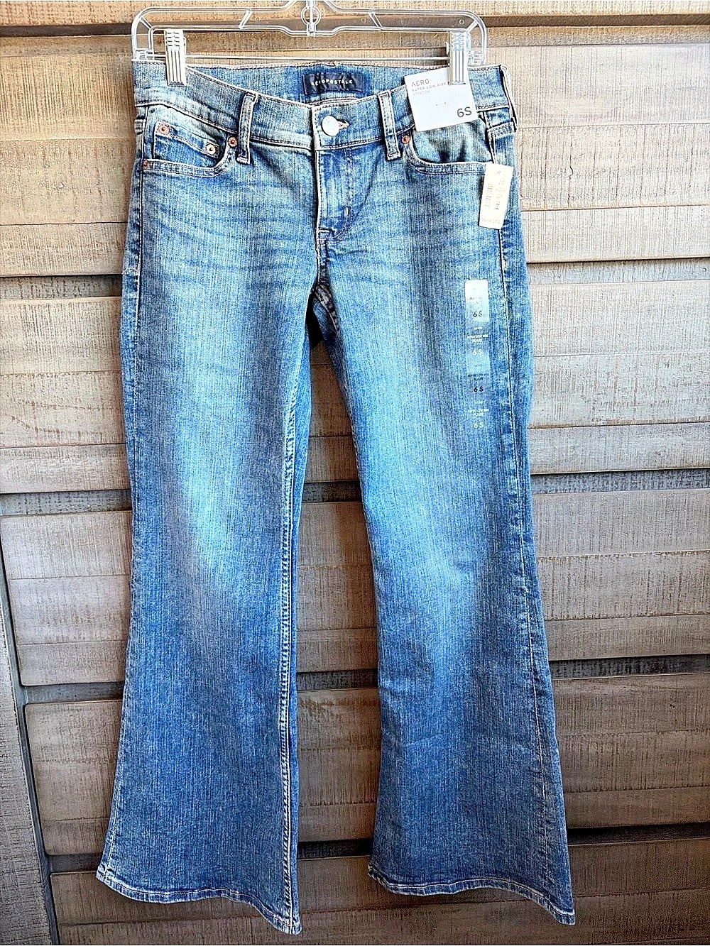 Aeropostale Super Low Rise Flare Stretch Blue Jeans NWT